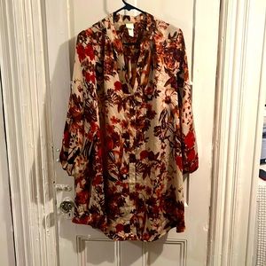 Floral shirt dress